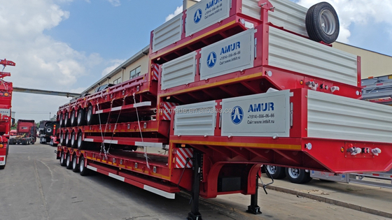 CIMC Truck Trailer 4 assi Heavy Duty Lowboy Semi Trailer Semi Trailer Lowbed
