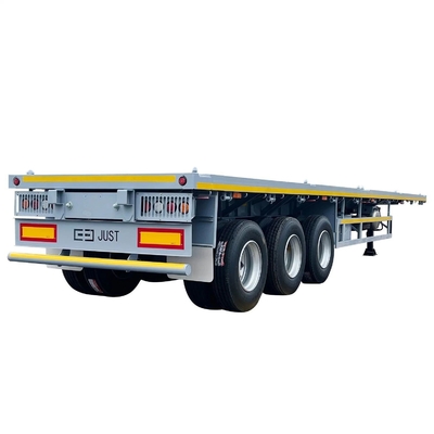 CIMC 50T 12500*2500*1530mm 12r22.5 Leaf Spring Suspension Lowbed Flatbed Container Semi-Trailer per il Sud Africa il Medio Oriente