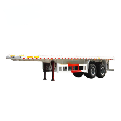 2 assi 20ft 40ft Semi-remolchi Container di spedizione Twistlocks Flatbed Design Acciaio al carbonio 12R22.5 Truck Trailers