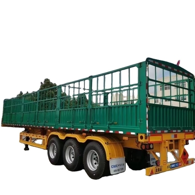 CIMC 2 3 4 Assi 30 50 60 tonnellate Parete laterale ingombro di bestiame e ortaggi Trasporto recinzione palo di carico semirimotore rimorchio
