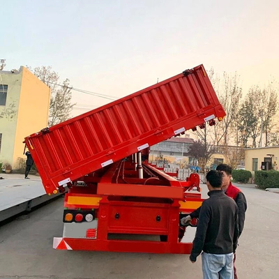 Carico e scarico efficienti di merci Triasse rimorchio a ribaltatore laterale 70 tonnellate carichi pesanti camion spazzatura