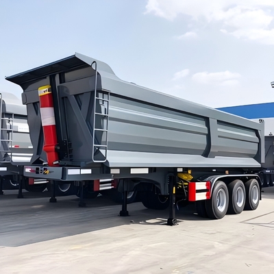 3 assi 60 tonnellate in forma di U semi-pipa grigio rimorchio di ribaltamento camion pesante