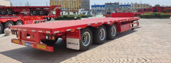 CIMC Q345B Acciaio 3 assi 50-70 tonnellate Container semirimorchio a letto piatto