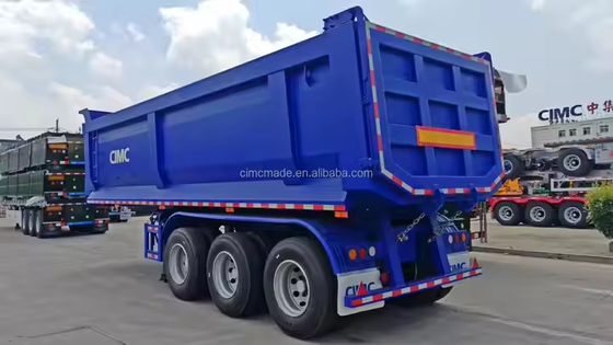 CIMC Dump Truck idraulico 3 assi asse anteriore può essere sollevato verso l'indietro Flip Semi-remolchio side tipper Dump Truck