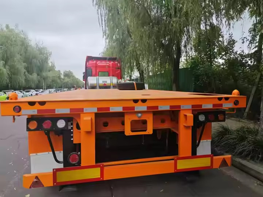 Doppia asse Tessitura in ferro Lunghezza da 10 a 20 m Camion pesante a letto piatto semirimorchio