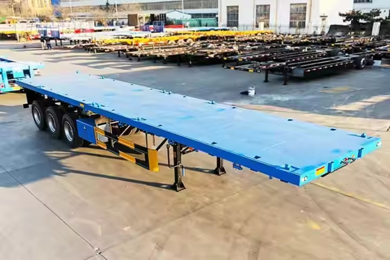 CIMC 2/3/4 Assi 40ft 12500*2500*1500mm 70 tonnellate Capacità 8-12 Set Twist Lock Flatbed Deck Trailer