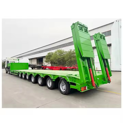 7 Asse Low Price Factory Heavy Duty Lowboy Trailer 60 80 tonnellate Lowbed Low Bed Truck Semi-trailer