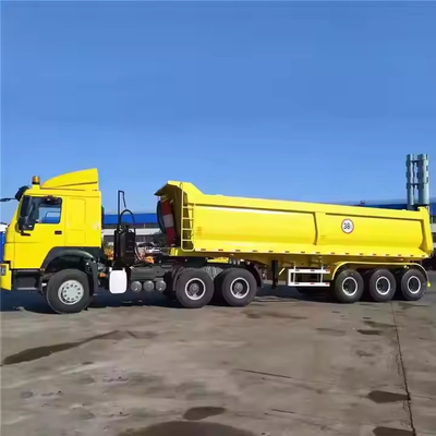 CIMC 3 assi 60 tonnellate idraulica scaricatore semi-camion trasporto sabbia pietra carico rimorchio laterale ribaltatore scaricatore semirimorchio