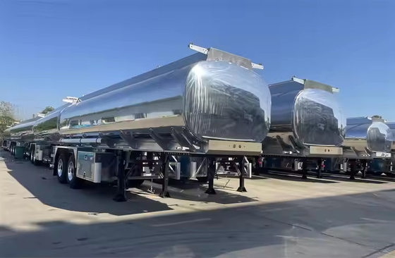 Trasporto di petrolio / carburante / gasolio / benzina / greggio / acqua / latte 3 assi 50000L serbatoio in lega di alluminio / camion cisterna semirimorchio